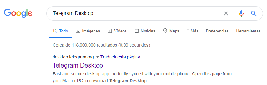 Telegram instalar en computador 