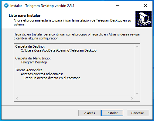 Telegram instalar en computador 