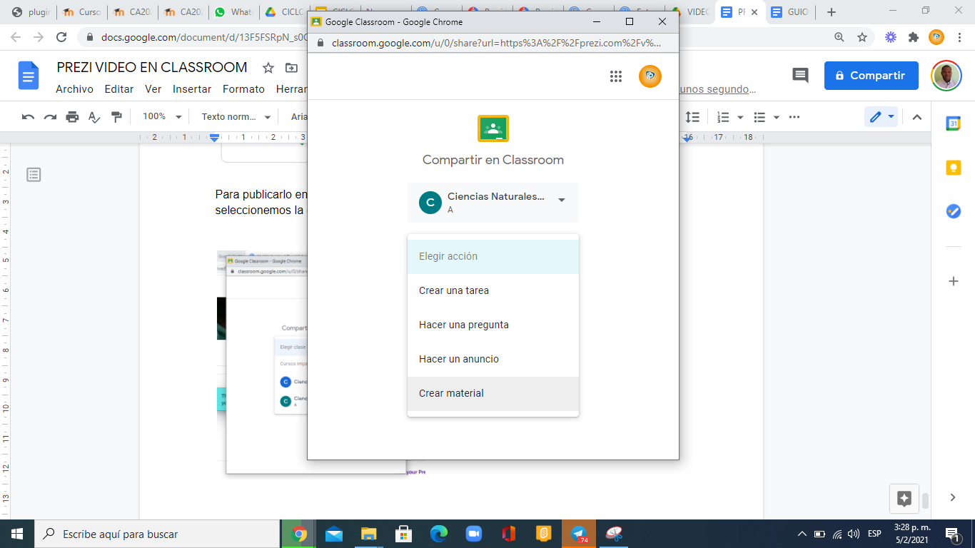 Crear un video con Prezi Video en Google Drive y publicarlo en Classroom