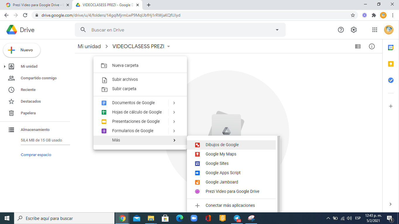 Crear un video con Prezi Video en Google Drive y publicarlo en Classroom