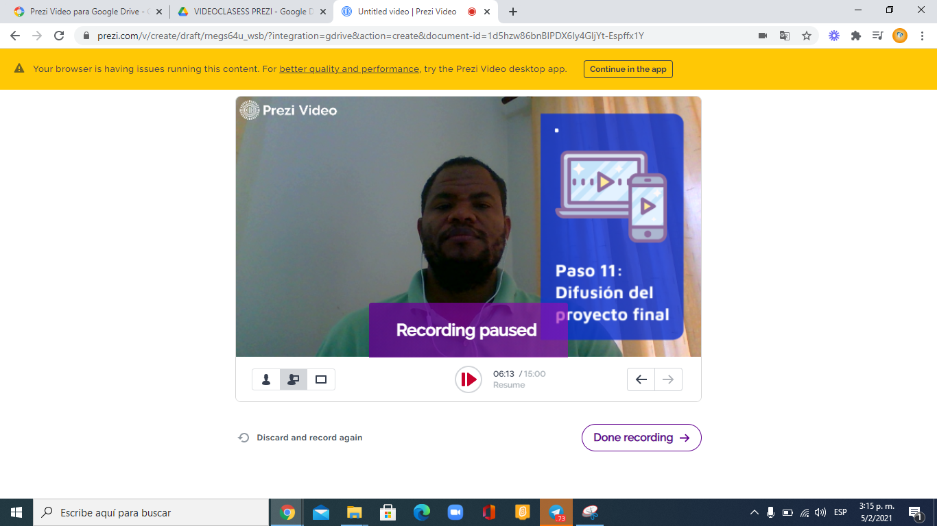 Crear un video con Prezi Video en Google Drive y publicarlo en Classroom