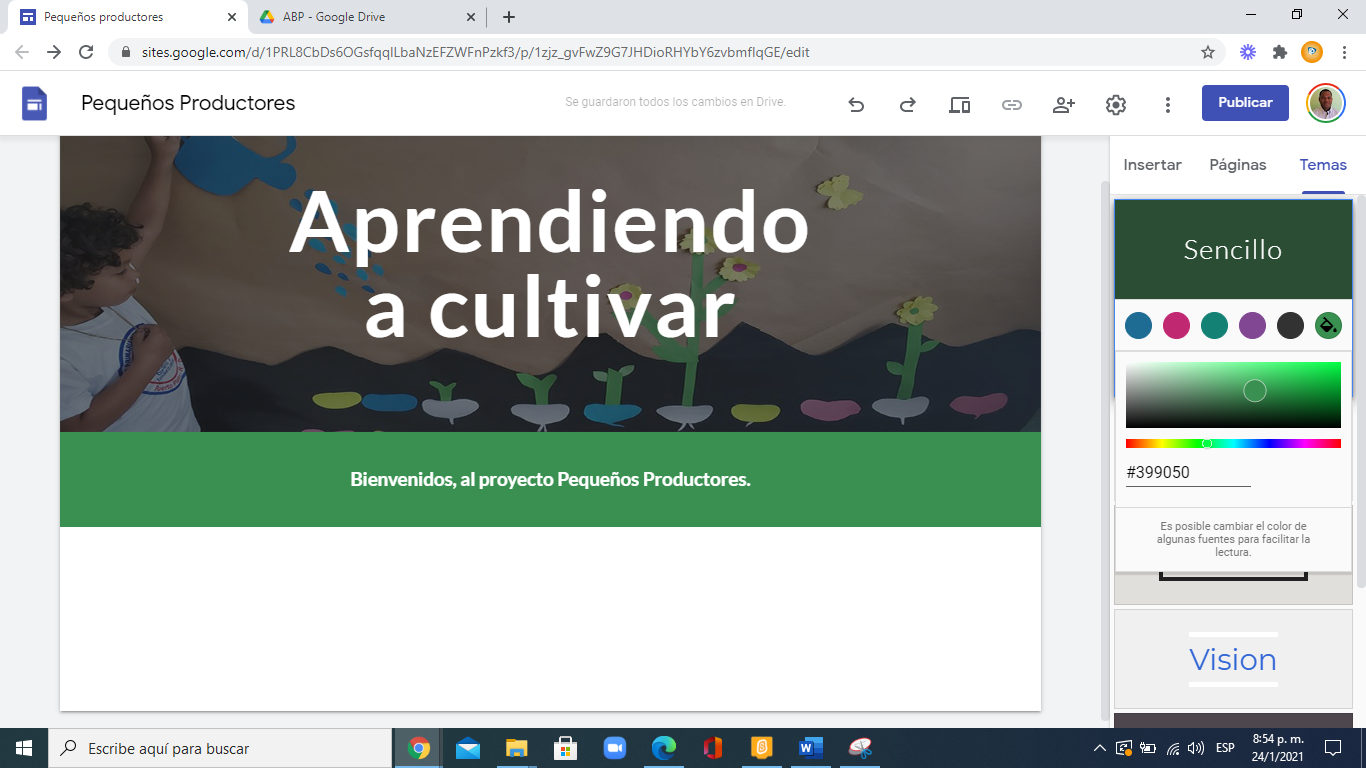 cómo crear una web para un ABP o aprendizaje basado en proyecto paso a paso.