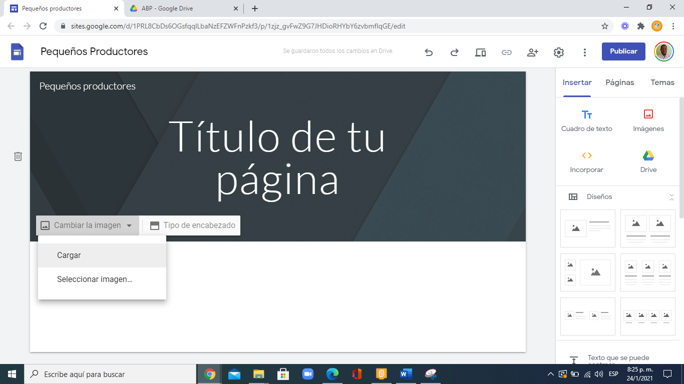 cómo crear una web para un ABP o aprendizaje basado en proyecto paso a paso.