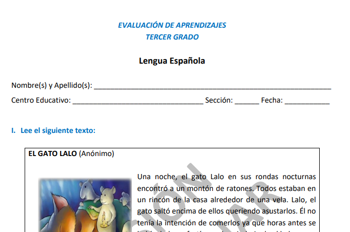 EVALUACIÓN DIAGNÓSTICA TERCER CICLO AÑO ESCOLAR 2021 2022