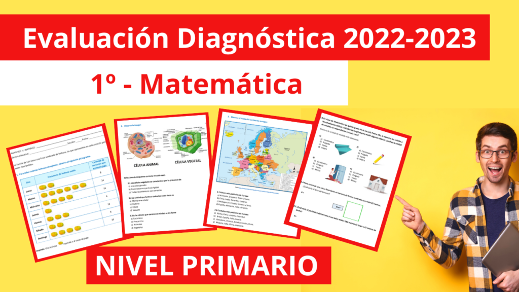 Evaluación Diagnóstica PRIMER GRADO MATEMATICA NIVEL PRIMARIO MINERD 2022 2023